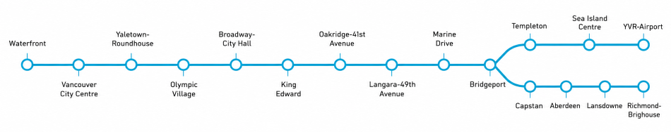 Canada Line Station Map